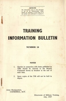 Australian Army: Training Information Bulletin, Number 14