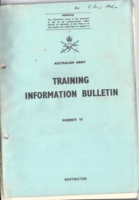 Australian Army: Training Information Bulletin, Number 16