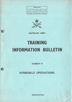 Australian Army: Training Information Bulletin, Number 17, Airmobile Operations