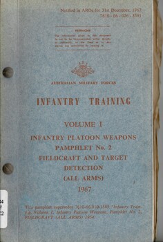 Infantry Training, Volume 1, Infantry Platoon Weapons, Pamphlet No. 2: Fieldcraft And Target Detection