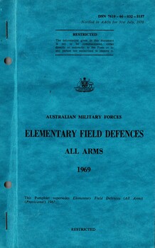 Australian Military Forces: Elementary Field Defences, All Arms 1969