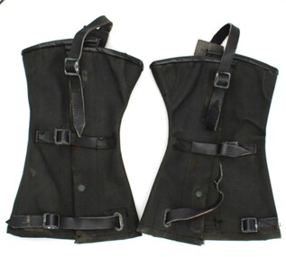 A pair of leather gaiters