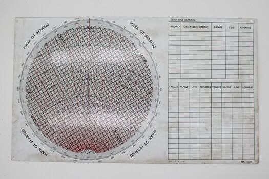 A white plastic plotting board, M16
