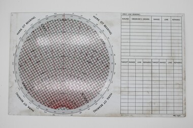 A white plastic plotting board, M16