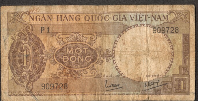 Vietnamese currency MOT DONG 