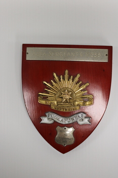 Shield with Rising Sun of Area Sergeants Mess, Puckapunyal.