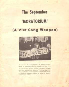 A booklet about "Victory To The Viet Cong".