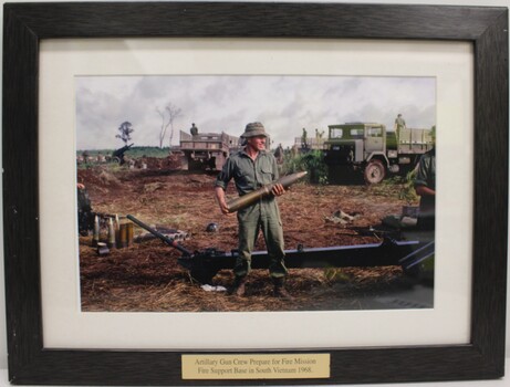 Artillery Gun Crew Prepare for Fire Mission For Support Base in South Vietnam 1968