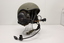 Side view of helmet with built in earphones and wireless attachments.