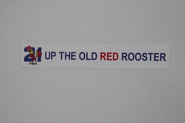 Red Rooster memorabilia sticker.