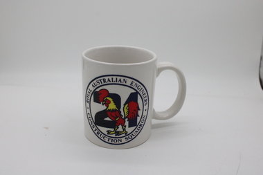 Mug with RAE construction squadron insignia.