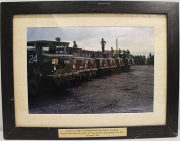 Convoy of MK V International Cargo Trucks Loading Royal Australian Regiment