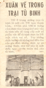 A small propaganda flyer which is written in Vietnamese.