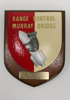 Plaque of Range Control, Murray Bridge, SA.
