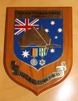 Commemorative plaque of Vietnam Veterans Parade, Sydney 1987 