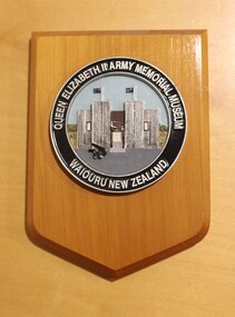 Shield with emblem of Queen Elizabeth II Army Memorial Museum, NZ