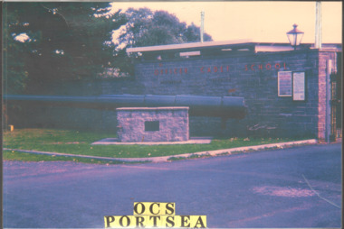 A Laminated Copy of a coloured photograph of Officers Cadet School in Portsea.
