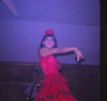 A coloured slide of Kim's Spanish Dance