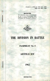 Australian Army: The Division In Battle, Pamphlet No. 5: Pamphlet No. 5, Artillery, 1965