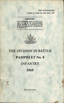 Australian Army: The Division In Battle, Pamphlet No. 8: Infantry, 1969