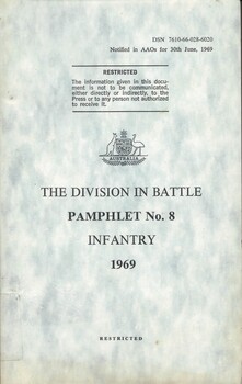Australian Army: The Division In Battle, Pamphlet No. 8: Infantry, 1969