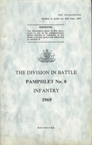 Australian Army: The Division In Battle, Pamphlet No. 8: Infantry, 1969
