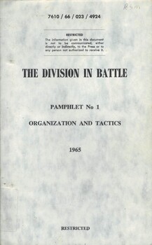 Australian Army: The Division In Battle, Pamphlet No. 1: Organization And Tactics, 1965