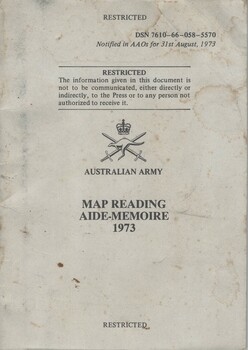 Australian Army: Map Reading Aide-Memoire, 1973