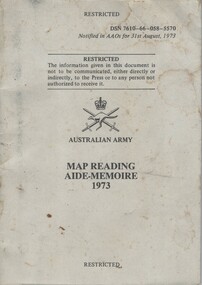 Australian Army: Map Reading Aide-Memoire, 1973