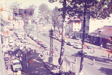 View down a street from roof.