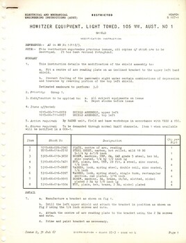 Australian Army: Howitzer Equipment, Light Towed, 105mm, Aust. No 1