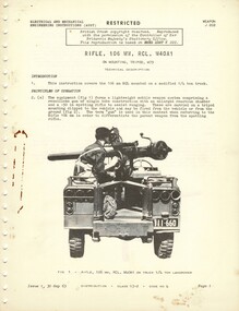 Australian Army: Rifle, 106mm, RCL, M40A1 on Mounting, Tripod, M79