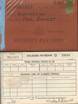 Soldier's Pay Book Belonging to Neil Ernest Swainston (3801127)