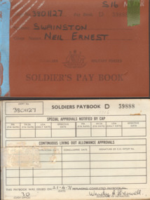 Soldier's Pay Book Belonging to Neil Ernest Swainston (3801127)