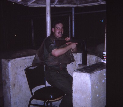 Cpl Sims at guard post