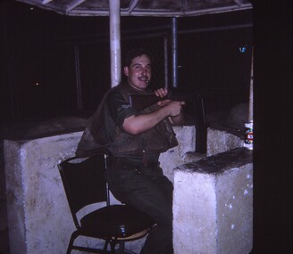 Cpl Sims at guard post