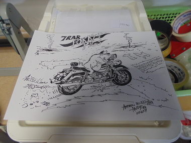 Black ink etching cartoon style 7RAR Porky's Pigs 