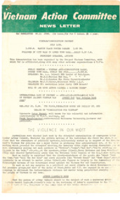 Newsletter, Vietnam Action Committee News Letter