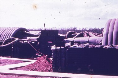 Generator and piping to maintain air to inflatable shelters.