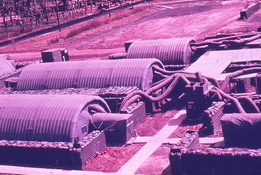 Generator and piping to maintain air to inflatable shelters