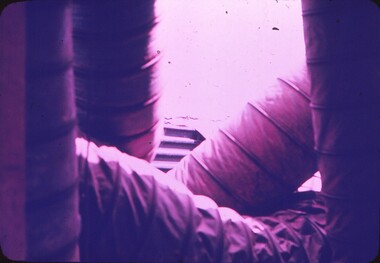 Large flexible piping to take air to inflatable buildings.