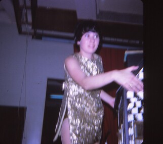 Blurred photo of female entertainer.