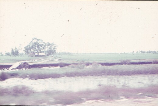Blurred moving photo of house and scenery.