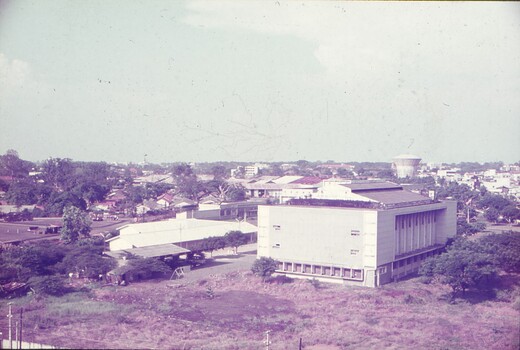 Elevated photo taken of buildings and scenery.