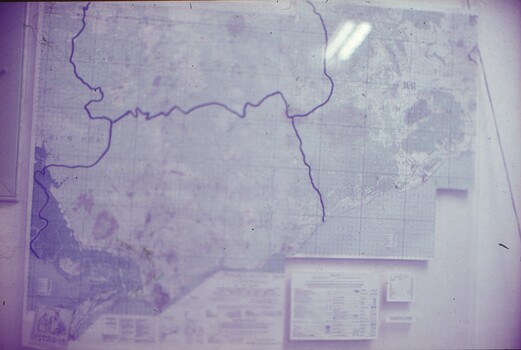 Map on wall.