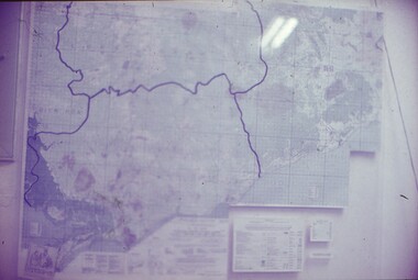 Map on wall.