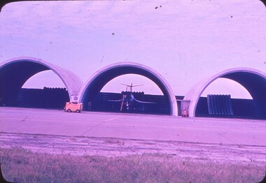 Semi circle dome, housing an aircraft.