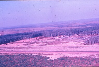 Ariel view of cleared land for military base.