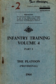 Australian Army: Infantry Training, Volume 4, Part 2: The Platoon