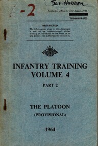 Australian Army: Infantry Training, Volume 4, Part 2: The Platoon